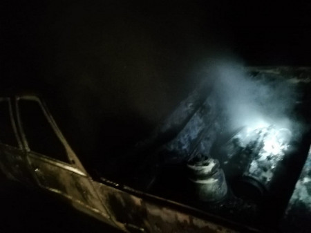 Минувшим вечером под Борисоглебском сгорел автомобиль