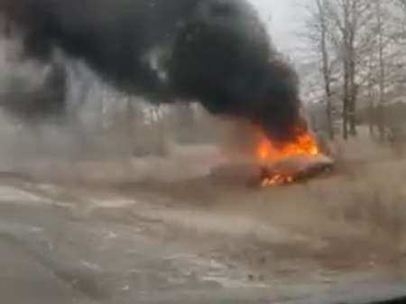 ВАЗ-2107 вылетел с дороги и загорелся под Борисоглебском